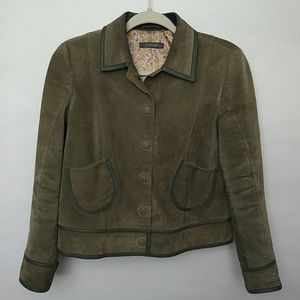 Liz Claiborne Green suede jacket petite 10
